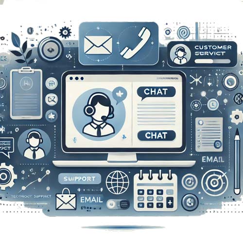 DALL·E 2024 10 20 19 44 05 An illustration representing an online support system and website