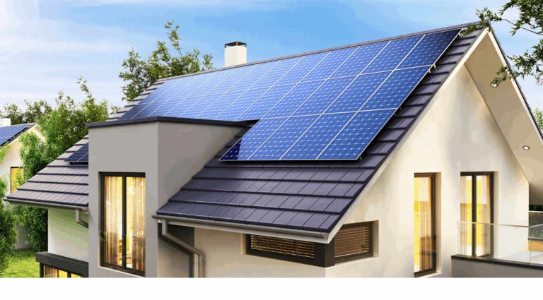 Solar panel on roof